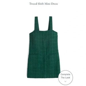 Ambercrombie and Fitch Green Tweed Shift Mini Dress | Small T